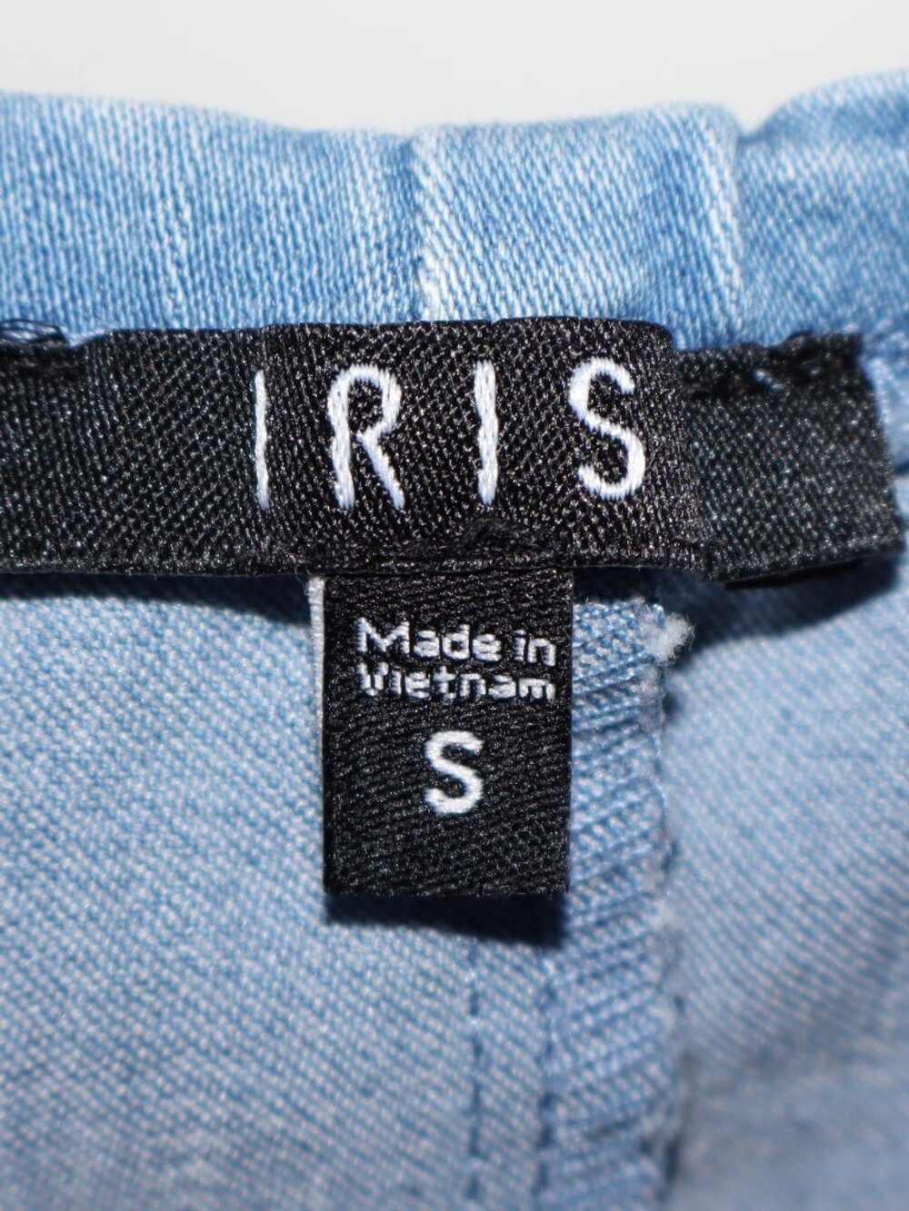 IRIS Light Wash Denim Bodycon Mini Dress Adjustable Straps Women's Small - Picture 4 of 4
